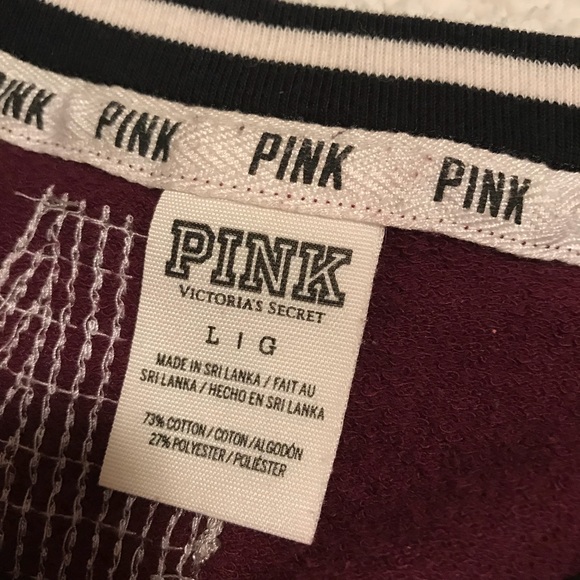 PINK Maroon Jersey Top w/ Sequins - Picture 4 of 5